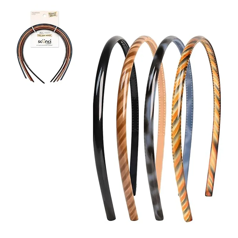 Stylowe, komfortowe, plastikowe opaski na głowę z nadrukiem Twist